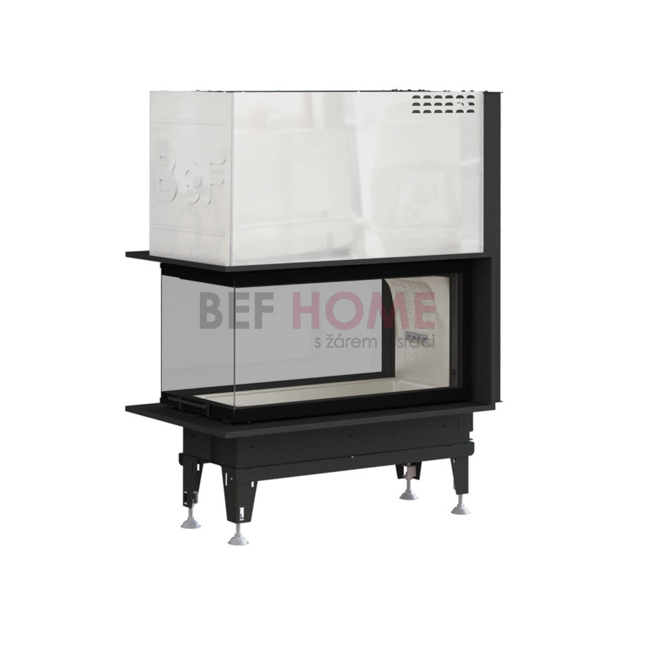 BeF Home Kamineinsatz Therm V 10 U | 13 kW | weißer runder Feuerraum 