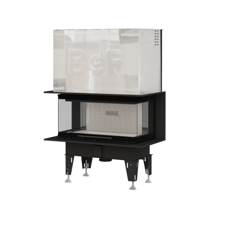 BeF Home Kamineinsatz Therm V 8 C | 8 kW | weißer runder Feuerraum 