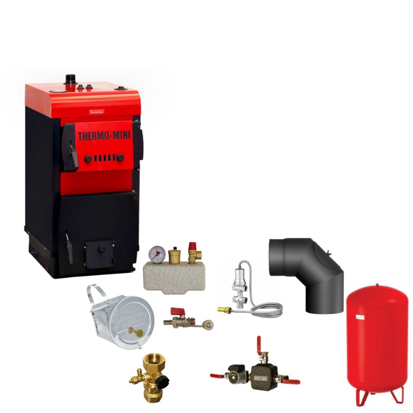 Thermo-Mini 3,9 kW Festbrennstoffkessel Komplettset 1