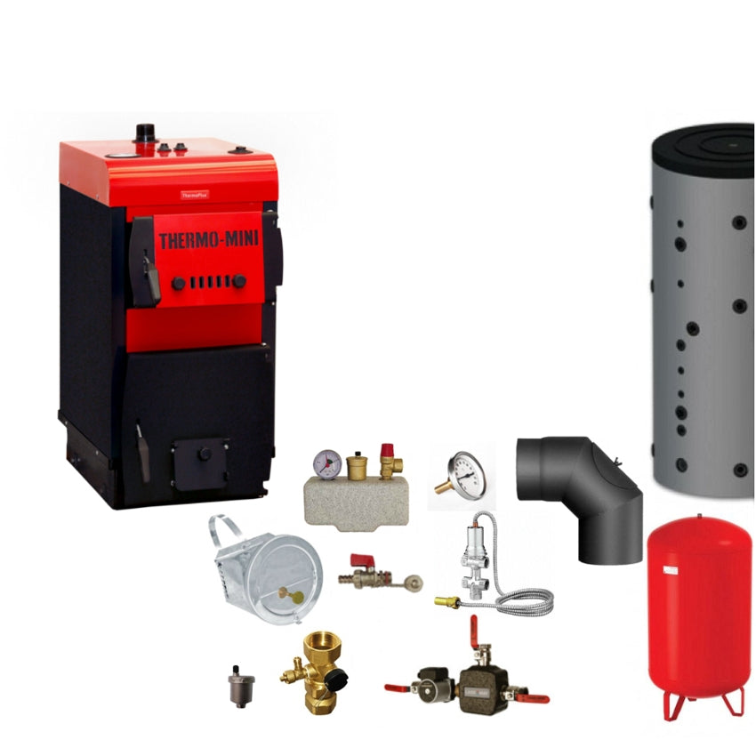 Thermo-Mini 3,9 kW Festbrennstoffkessel Komplettset 2