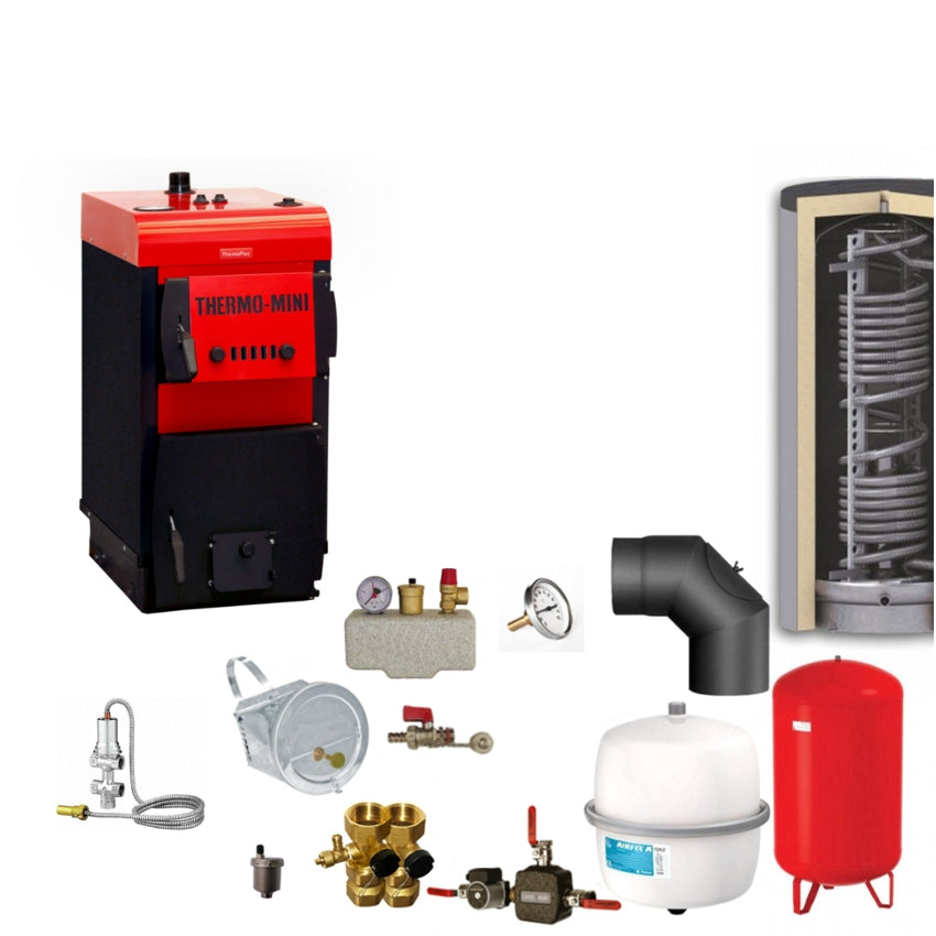 Thermo-Mini 3,9 kW Festbrennstoffkessel Komplettset 4