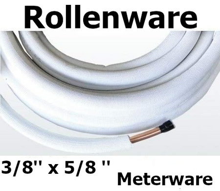 Kaeltemittelleitung isoliertes Kupferrohr | Meterware | geboerdelt | 3/8 x 5/8'' | klimaworlv.com