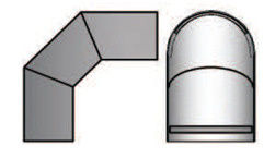Hitzeschild für 3-teiligen Bogen 90° Durchmesser 160mm
