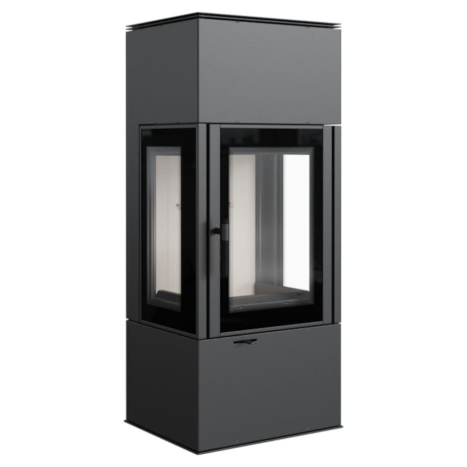 Kratki Kaminofen | Thor View | mit Türfeder | 8 kW  | weißer Brennraum
