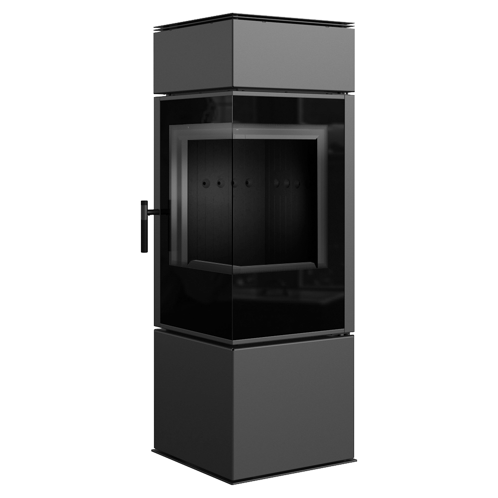 Kratki Kaminofen Thor 8 | Eckkamin - 2-seitig | 8 kW | THOR -> schwarze Brennraumauskleidung als Option
