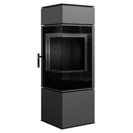 Kratki Kaminofen Thor 8 | Eckkamin - 2-seitig | 8 kW | THOR -> schwarze Brennraumauskleidung als Option