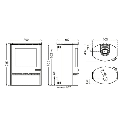 TermaTech | Kaminofen | TT22S | 7,5 kW | Speckstein
