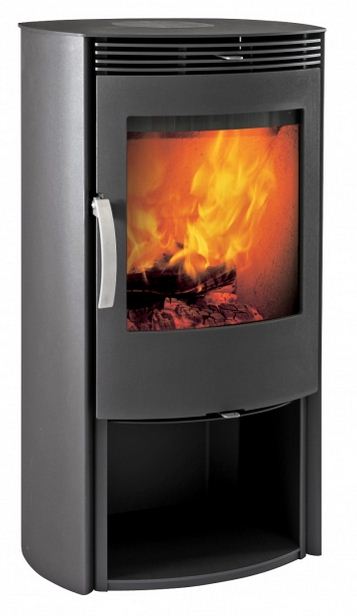 Kaminofen TermaTecWarmluftkaminofe TermaTech TT30 5kWh TT40R Stahl runde Seiten schwarz 5kW
