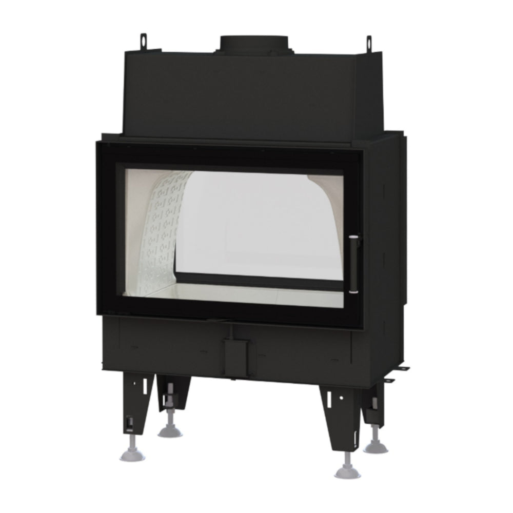 BeF Home schwarzer Warmluft Kamineinsatz TWIN 8 II mit zweiseitiger Scheibe | klimaworld.com