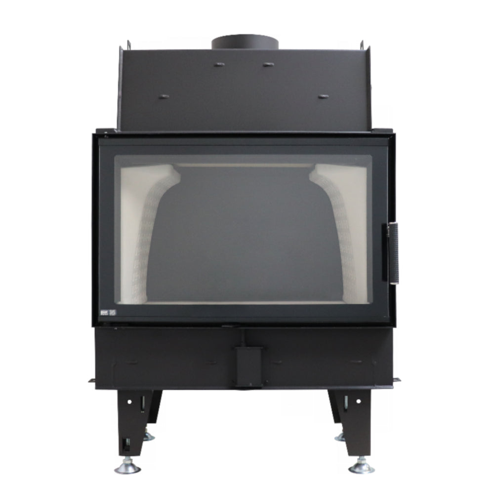 BeF Home schwarzer Warmluft Kamineinsatz TWIN 8 II mit grosser Scheibe | klimaworld.com