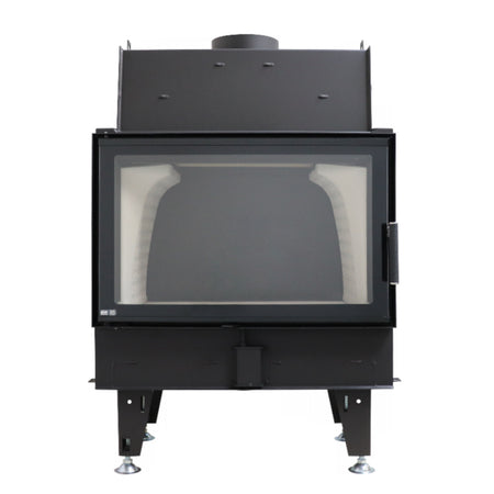 BeF Home schwarzer Warmluft Kamineinsatz TWIN 8 II mit grosser Scheibe | klimaworld.com