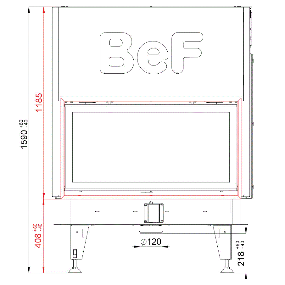 BeF Home Kamineinsatz Twin V 10 Aquatic II | 20 kW