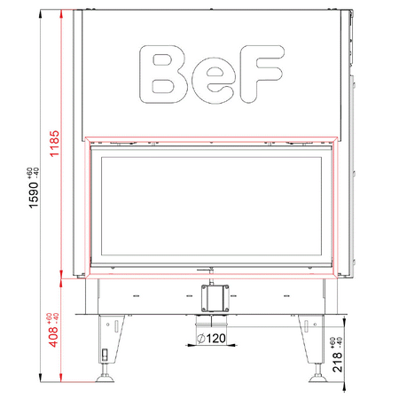 BeF Home Kamineinsatz Twin V 10 Aquatic II | 20 kW
