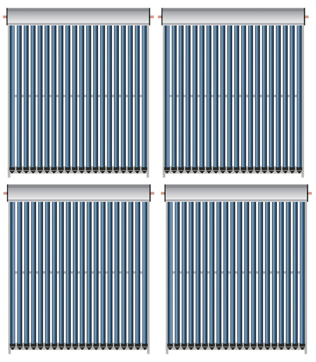 Vakuumkollektorpaket Nr. 12 - EtaSunPro VRK30 - 120 Röhren