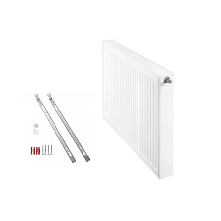 Profilierter Buderus Logatrend Ventilkompaktheizkoerper in Weiss mit integriertem Ventil, inklusive Montageset und Stopfen | klimaworld.com