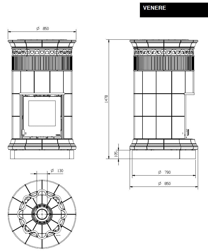 Kachelofen La Nordica Venere Silk Vogue Ametista 8 kW