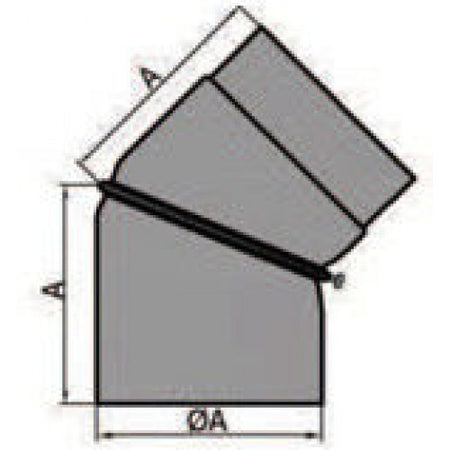 Rauchrohrbogen verstellbar 0-45° Durchmesser 120mm