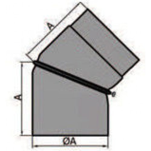 Rauchrohrbogen verstellbar 0-45° Durchmesser 150mm