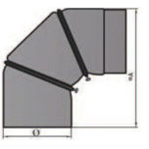 Rauchrohrbogen verstellbar 0-90° Durchmesser 160mm