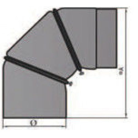 Rauchrohrbogen verstellbar 0-90° Durchmesser 200mm