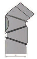 Rauchrohrbogen verstellbar 0-90° mit Tür - 4teilig Durchmesser 130mm