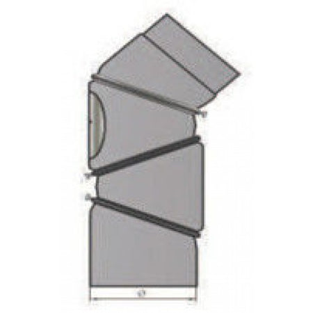 Rauchrohrbogen verstellbar 0-90° mit Tür - 4teilig Durchmesser 120mm