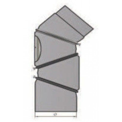 Rauchrohrbogen verstellbar 0-90° mit Tür - 4teilig Durchmesser 130mm