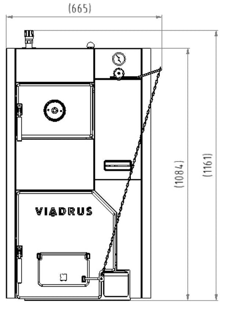 Viadrus Herkules U24 mit 5 Glieder 46 kW Gusskessel Festbrennstoffkessel