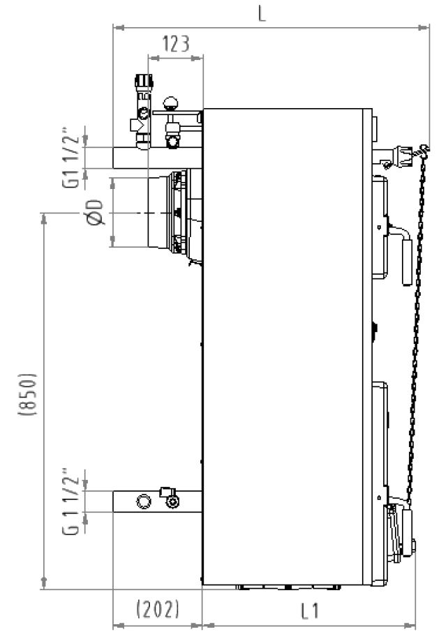 Viadrus Herkules U24 mit 5 Glieder 46 kW Gusskessel Festbrennstoffkessel