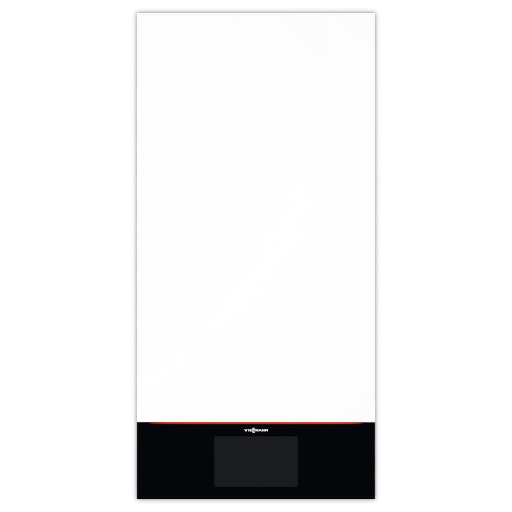 Weisses Viessmann Vitocal 250-A Modular Innengeraet IDU-A mit schwarzem Bedienfeld und rotem Akzentstreifen | Klimaworld.com
