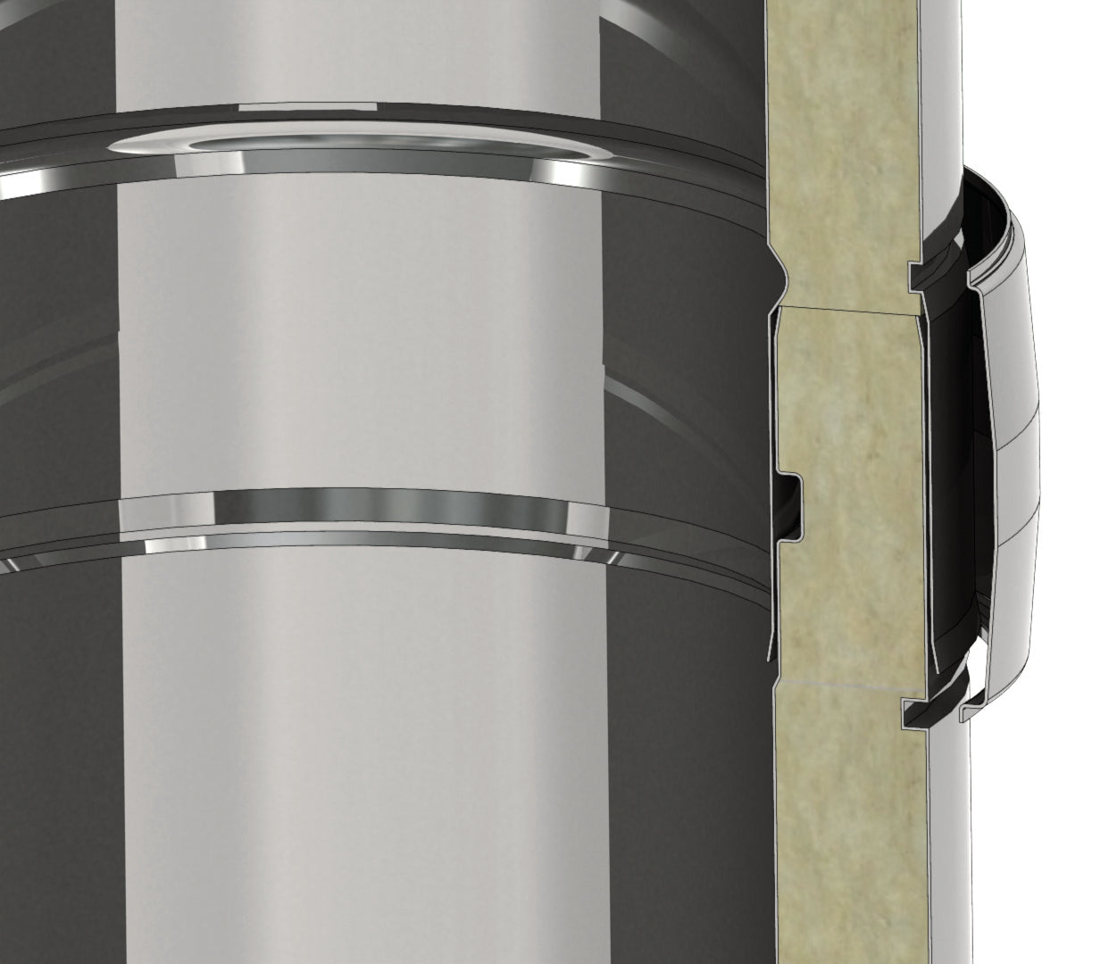 Wanddurchführung Längenelement 500 mm mit integrierten Wandfutter Ø 130 mm