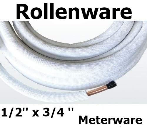 Kaeltemittelleitung isoliertes Kupferrohr | Meterware | geboerdelt | 1/2 x 3/4'' | klimaworlv.com