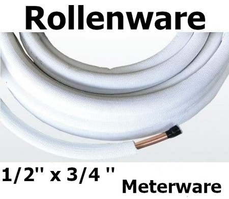 Kaeltemittelleitung isoliertes Kupferrohr | Meterware | geboerdelt | 1/2 x 3/4'' | klimaworlv.com