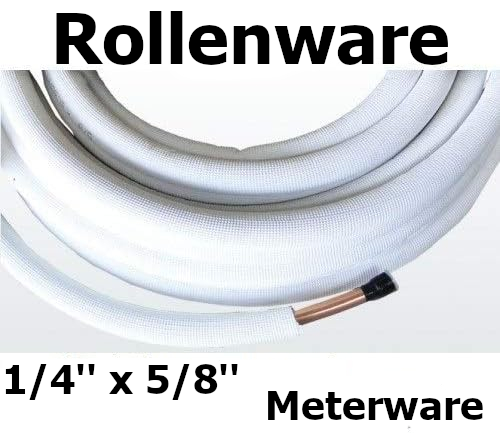 Kaeltemittelleitung isoliertes Kupferrohr | Meterware | geboerdelt | 1/4 x 5/8'' | klimaworlv.com