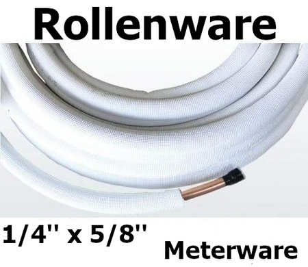 Kaeltemittelleitung isoliertes Kupferrohr | Meterware | geboerdelt | 1/4 x 5/8'' | klimaworlv.com