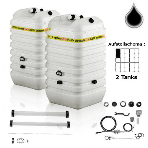 ROTEX Variosafe Heizöltank im Tank 2x 1000 L + Grundpaket ANK+B2  VSF 