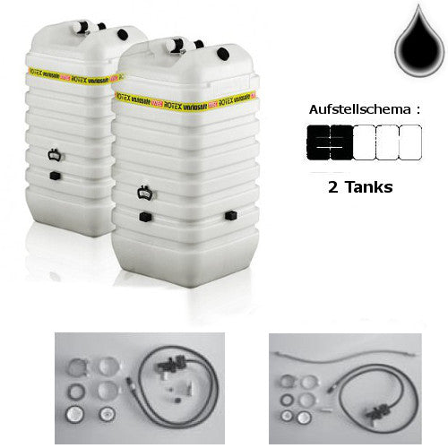 ROTEX Variosafe Sicherheizöltank für Hochwasser im Tank 2x600 L + Grundpaket WA WSF602 