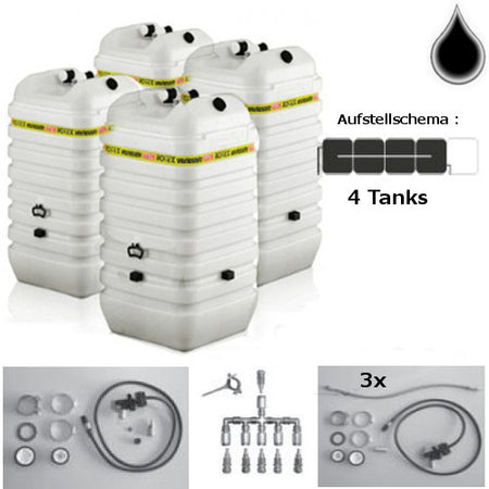 ROTEX Sicherheizöltank für Hochwasser im Tank 4x600 L + Grundpaket WA/WB/VWS
