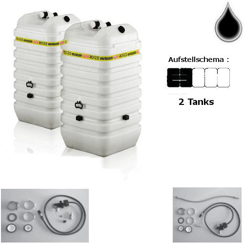 ROTEX Sicherheizöltank für Hochwasser im Tank WSF1001 2x1000 L + Grundpaket WA+WB