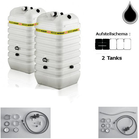 ROTEX Sicherheizöltank für Hochwasser im Tank WSF1001 2x1000 L + Grundpaket WA+WB