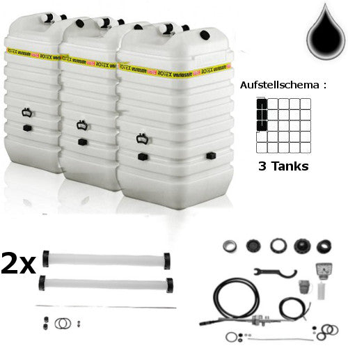 ROTEX Variosafe Heizöltank im Tank 3x 750 L + Grundpaket ANK+2xB2, Aufstellvariante VSF 