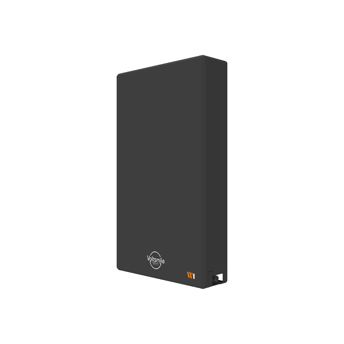 schwarzer Voltsmile Batteriespeicher W1 Classic 10,24 kWh | Ansicht von links