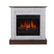 Aflamo LED Standkamin | Vigo Stone 3D Beton/Walnuss | Wandaufstellung