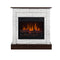 Aflamo LED Standkamin | Vigo Stone 3D weiss/walnuss | Wandaufstellung