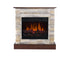 Aflamo LED Standkamin | Vigo Stone 3D Desert/walnuss | Wandaufstellung