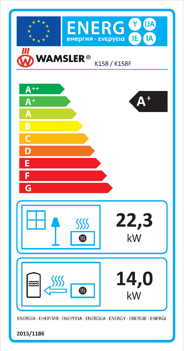 Wamsler wasserführender Küchenofen K 158 CL Energielabel