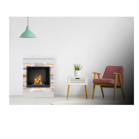 Aflamo LED Elektrokamin Standkamin | Smart Stone Concrete mit weiß