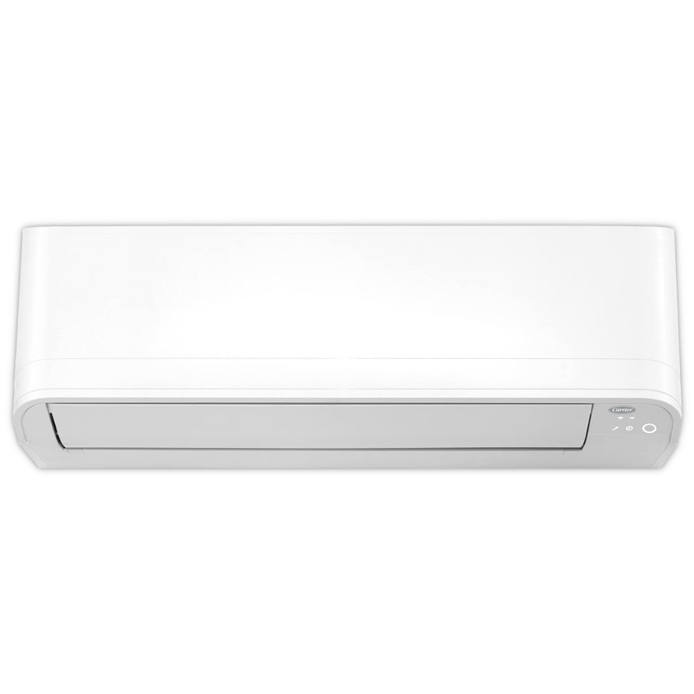 Weisses Wand-Innengeraet der Carrier Komfort Line mit schlichtem, rechteckigem Design | klimaworld.com