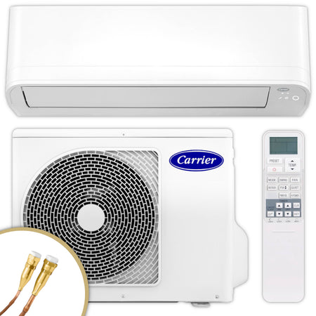 Carrier weisses Klimaanlage Set mit Aussengeraet, Innengeraet und Fernbedienung | Klimaworld.com