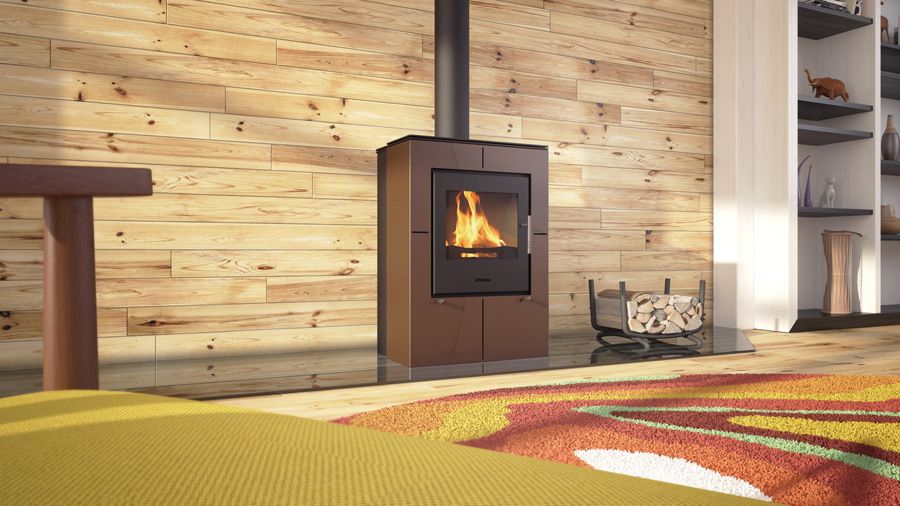 HS Flamingo Kaminofen Evenes, braun, Ambiente | klimaworld.com